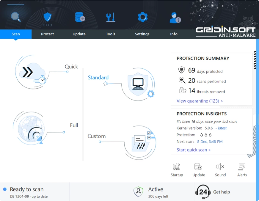 Gridinsoft Anti-Malware — Scan options